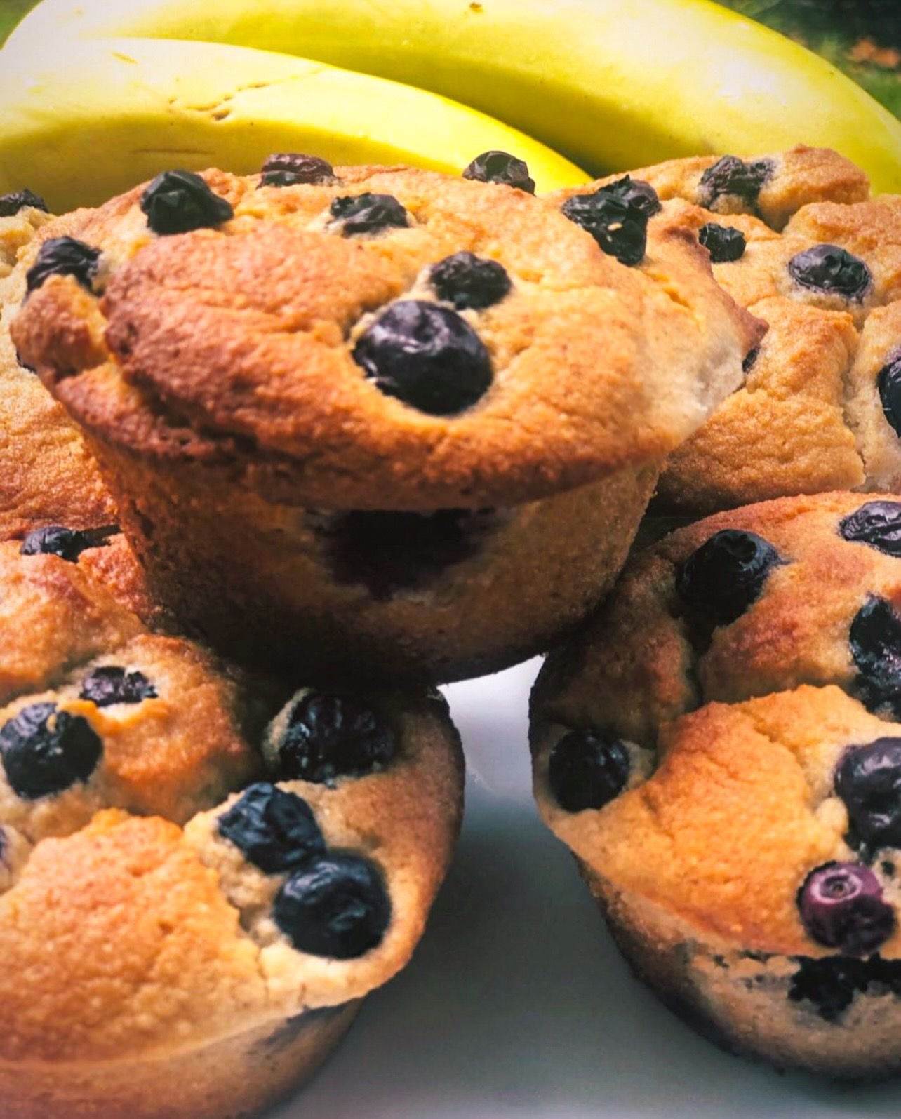 Banana Blueberry Protein Muffins x2